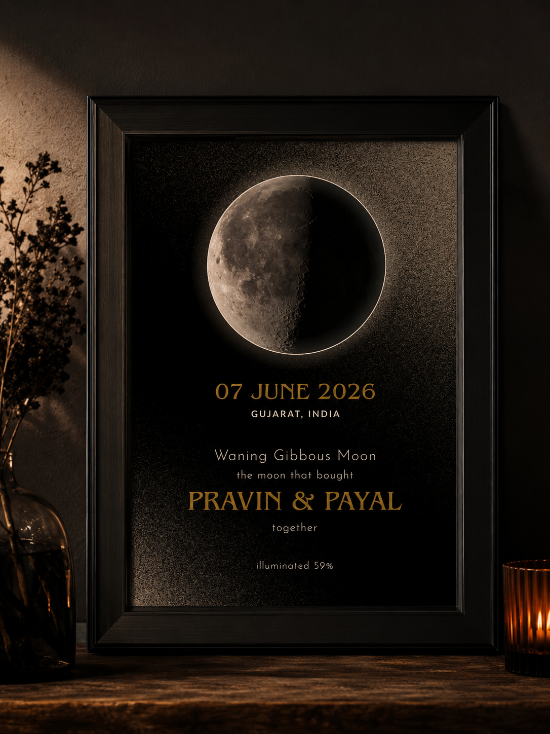 The Moon That Brought You Together| Personalised Anniversary Moon Phase Print