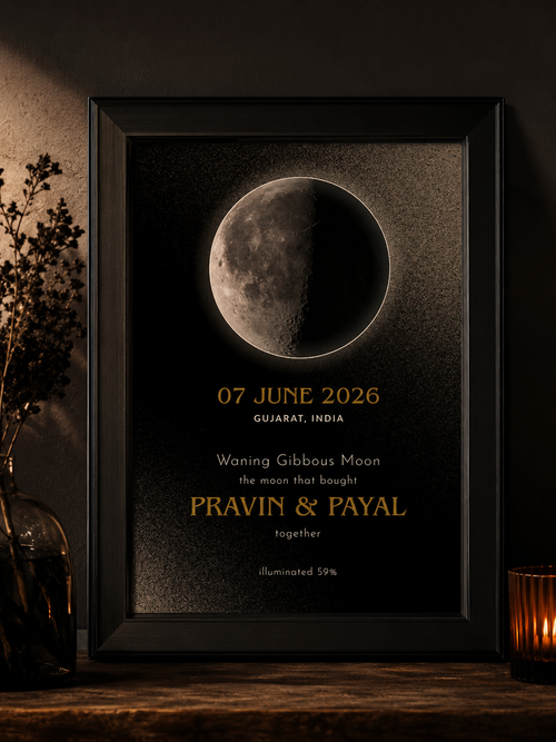 The Moon That Brought You Together| Personalised Anniversary Moon Phase Print